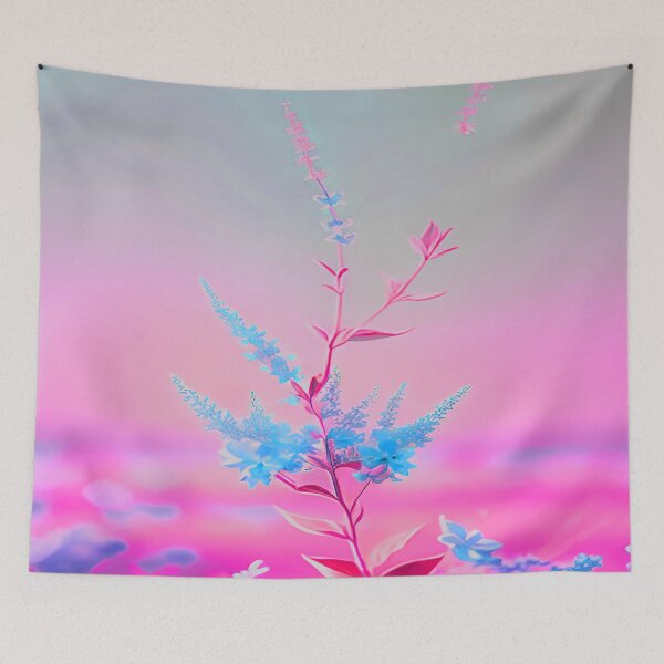Item preview, Blue Flower Pink Background Liliac designed and sold by deniselynnimage.