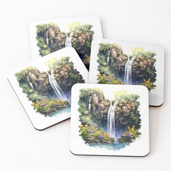 Item preview, Picturesque Waterfall Clipart, Scenic Beauty, Captivating Cascade, Breathtaking Falls, Majestic Water, Nature's Wonder, Picturesque View designed and sold by CoolorPaint.