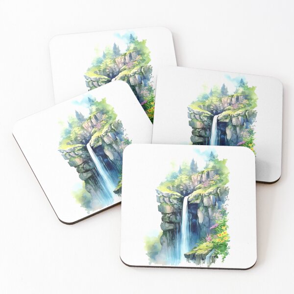 Item preview, Picturesque Waterfall Clipart, Scenic Beauty, Captivating Cascade, Breathtaking Falls, Majestic Water, Nature's Wonder, Picturesque View designed and sold by CoolorPaint.