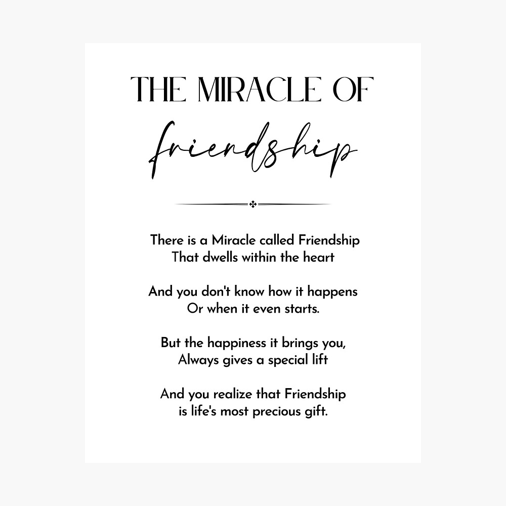 Friendship Song Framed Poem, Long Distance Friendship Gifts, Best