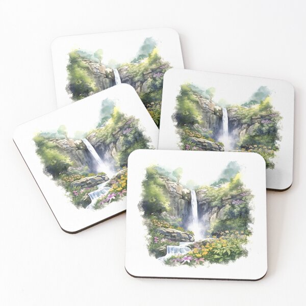 Item preview, Picturesque Waterfall Clipart, Scenic Beauty, Captivating Cascade, Breathtaking Falls, Majestic Water, Nature's Wonder, Picturesque View designed and sold by CoolorPaint.