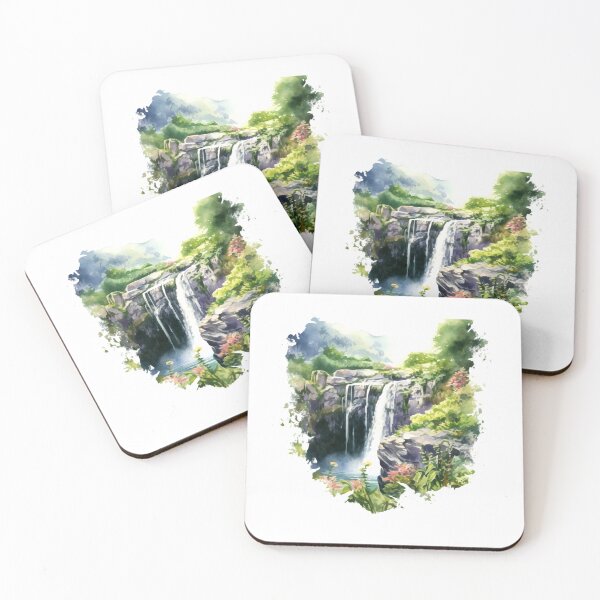 Item preview, Picturesque Waterfall Clipart, Scenic Beauty, Captivating Cascade, Breathtaking Falls, Majestic Water, Nature's Wonder, Picturesque View designed and sold by CoolorPaint.