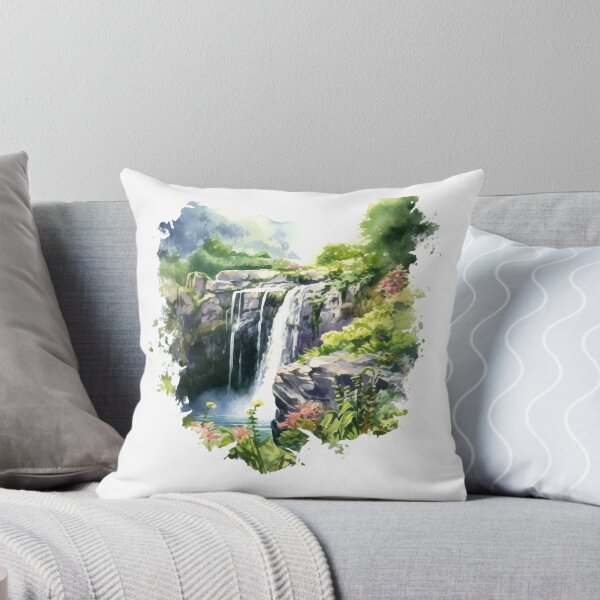 Item preview, Clipart de cascada pintoresca, belleza escénica, cascada cautivadora, cataratas impresionantes, agua majestuosa, maravilla de la naturaleza, vista pintoresca designed and sold by CoolorPaint.