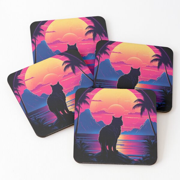 Item preview, Retro Synthwave Cat designed and sold by lortilo.
