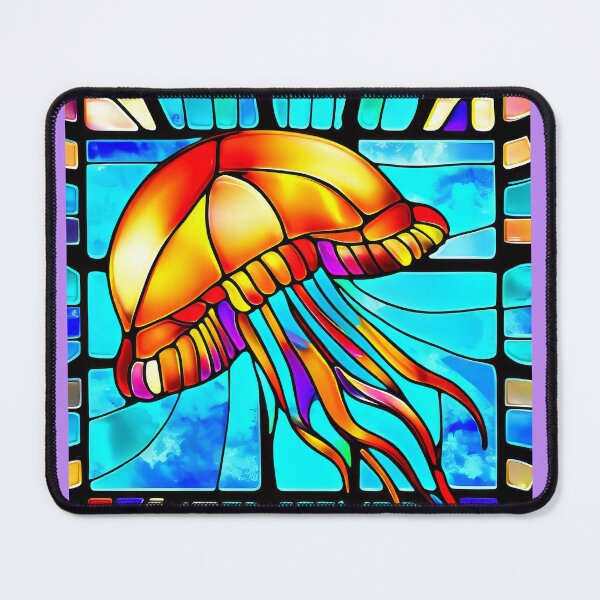 Item preview, Jellyfish Stained Glass design designed and sold by CattyCornerPOD.