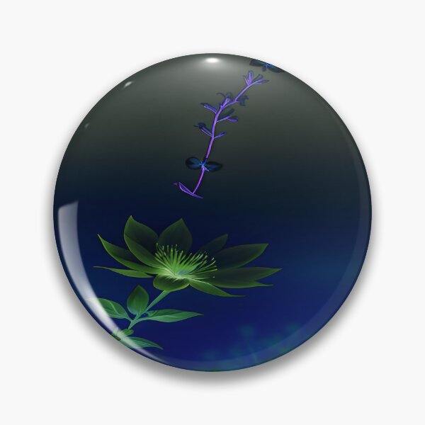 Item preview, Green Flower Navy Blue Background Midnight designed and sold by deniselynnimage.