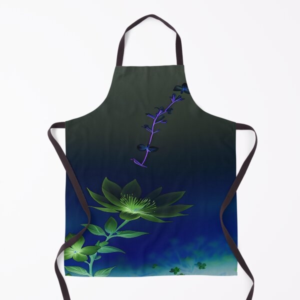 Item preview, Green Flower Navy Blue Background Midnight designed and sold by deniselynnimage.