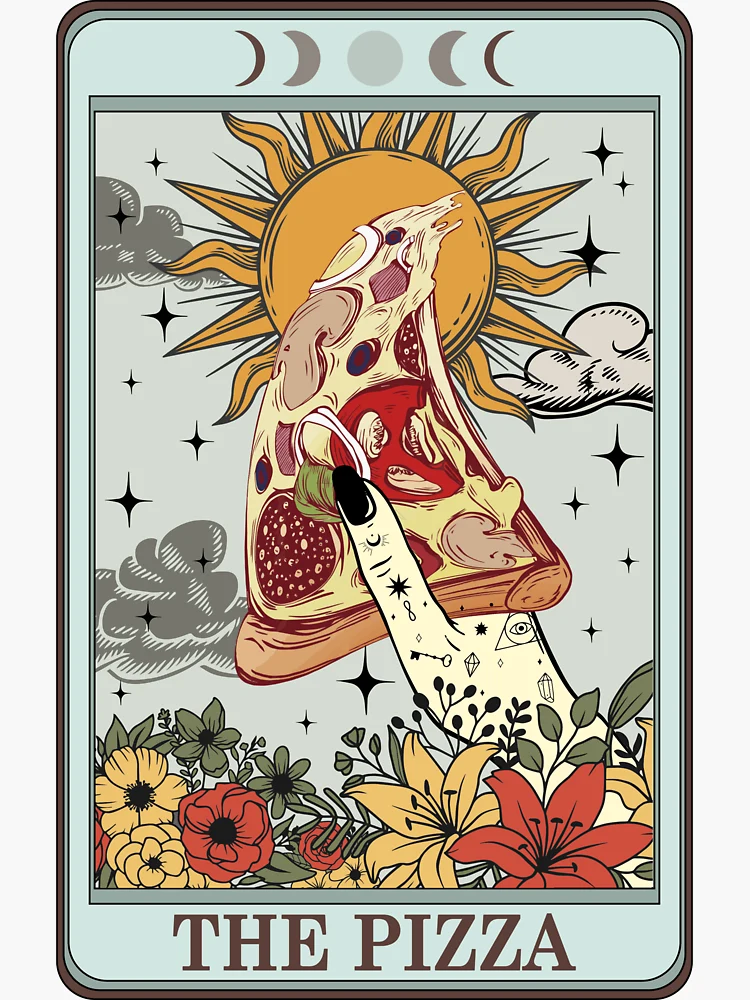 Tarot Card: Pizza Fortune Teller Sticker