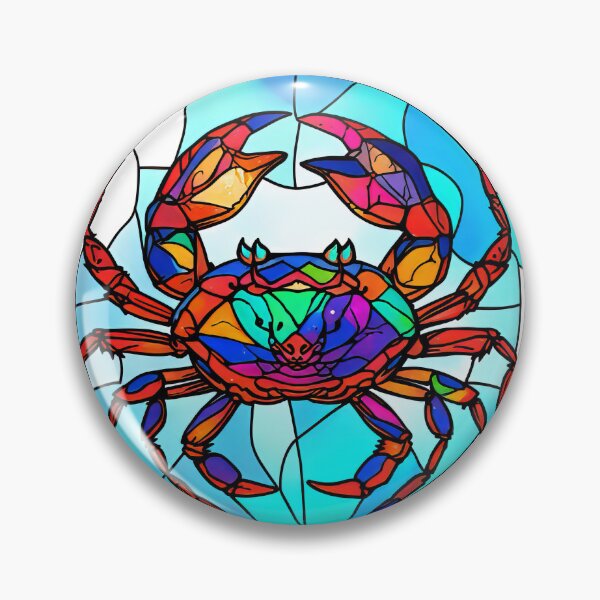 Item preview, Blue Crab Stained Glass design designed and sold by CattyCornerPOD.