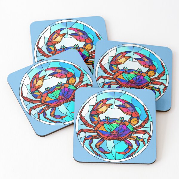 Item preview, Blue Crab Stained Glass design designed and sold by CattyCornerPOD.