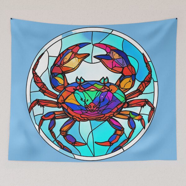 Item preview, Blue Crab Stained Glass design designed and sold by CattyCornerPOD.