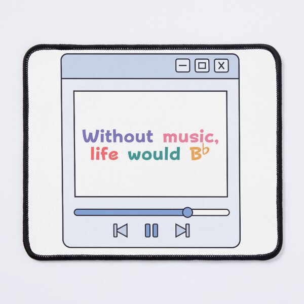 Item preview, Without Music Life Would B Flat Funny Musician Gift for Musicians Music Player Pun T-Shirt designed and sold by DaddyIssues-.