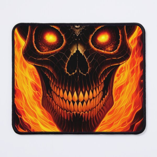 Item preview, Fiery smiling skull designed and sold by MadinaFatt.