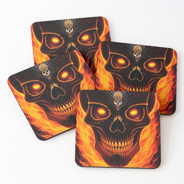Item preview, Fiery smiling skull designed and sold by MadinaFatt.