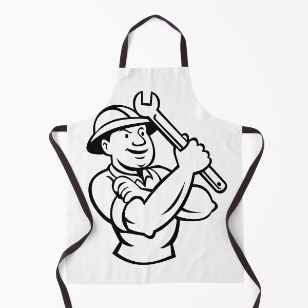 Item preview, Diesel Service Technician Mechanic Holding Shifter Spanner Wrench Front Mascot Retro designed and sold by patrimonio.