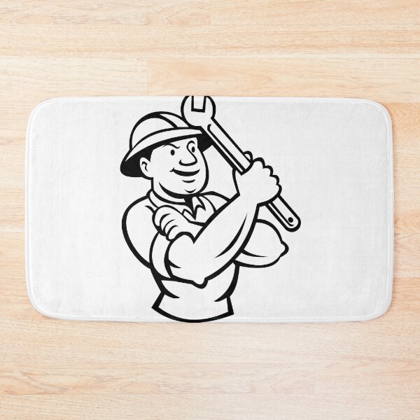 Item preview, Diesel Service Technician Mechanic Holding Shifter Spanner Wrench Front Mascot Retro designed and sold by patrimonio.