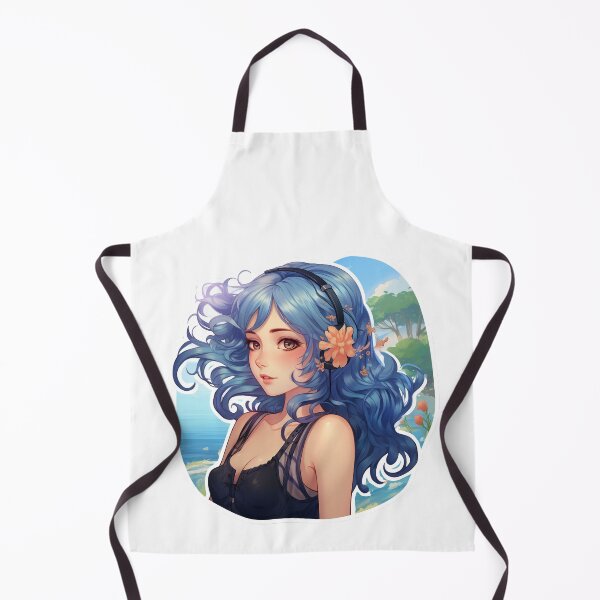 Item preview, Cute Blue Hair Anime Girl designed and sold by NickFound.