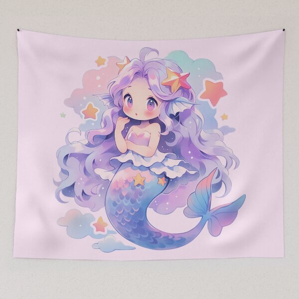 Item preview, Cute Kawaii Pastel Magical Mermaid designed and sold by PastelMagic.