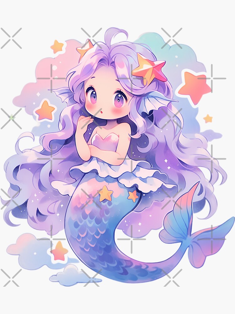 Kawaii water fairy mermaid anime eyes - AI Photo Generator - starryai