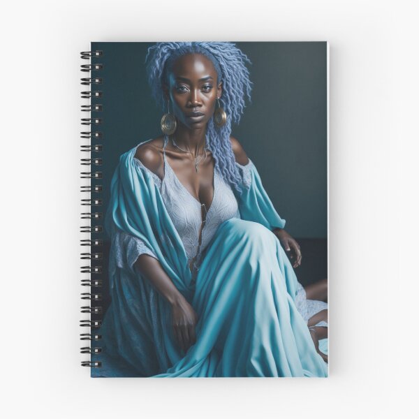Aperçu de l'œuvre Femme africaine avec des dreadlocks bleus créée et vendue par Xander's  Store.