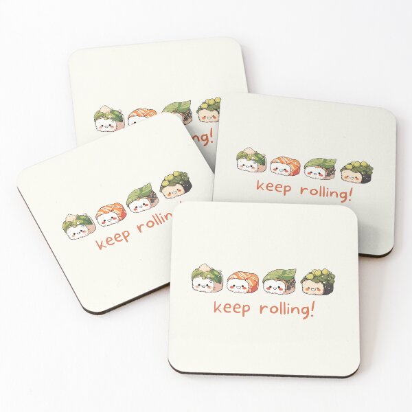 Item preview, Cute Sushi Keep Rolling Gift For Sushi Lovers Kawaii Rice Roll Funny Asian Food Pun For Foodie Kawaii T Shirt Japanese Cuisine Fan Gift designed and sold by DaddyIssues-.