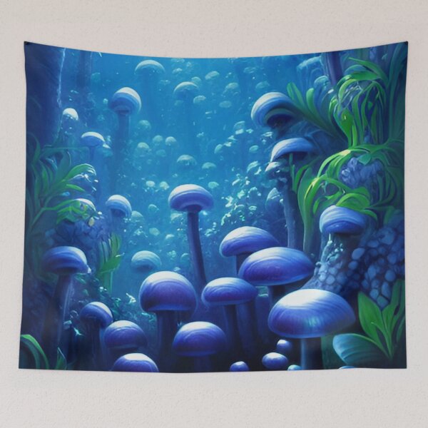 Item preview, Blue Mushroom Art designed and sold by BellaArtsy.