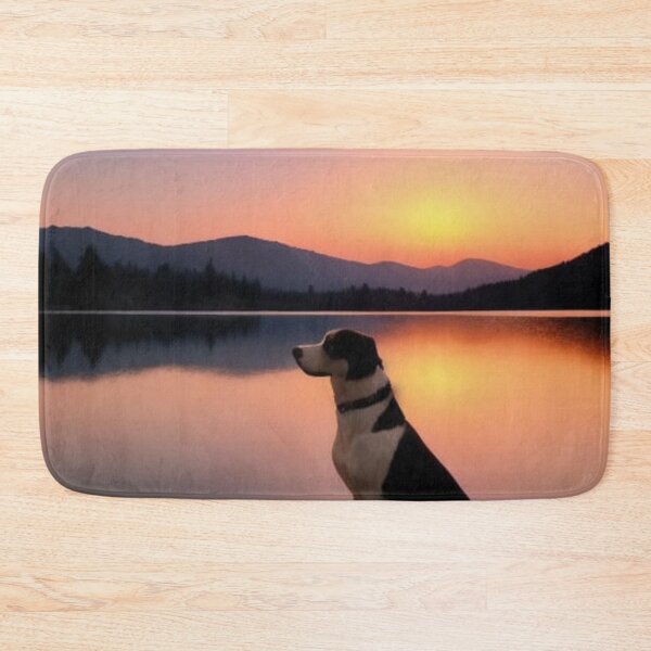 Item preview, My watchdog watching the sunrise on a lake designed and sold by RealAncla.