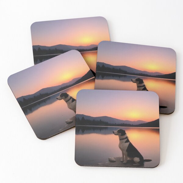 Item preview, My watchdog watching the sunrise on a lake designed and sold by RealAncla.
