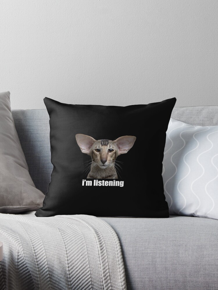Dekokissen for Sale mit Lustige Katze mit großen Ohren Meme von