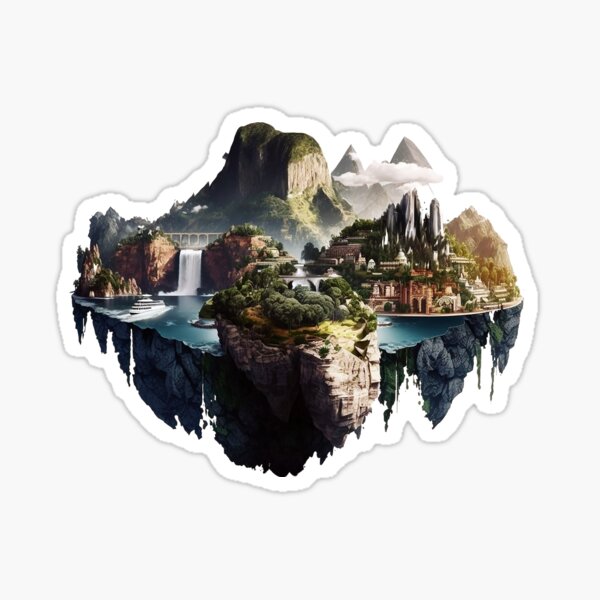 Item preview, Floating Island by AI digital art designed and sold by SaliyalCreation.
