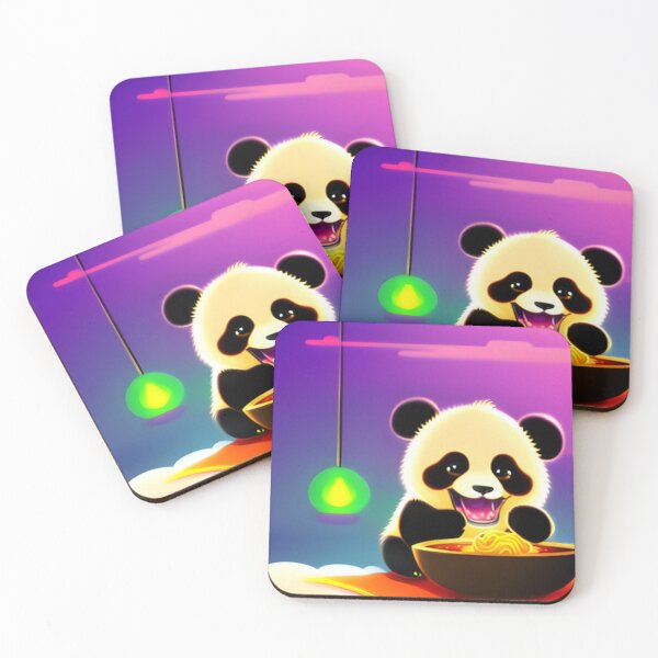 Item preview, Psychedelic Colorful Panda Eating Ramen designed and sold by OfficeDoodler.