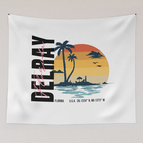 Item preview, Cool Retro Sunset Beach Graphic - Delray Beach designed and sold by CrystalJet.
