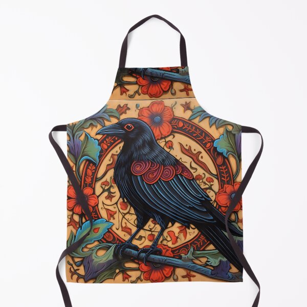 Item preview, Folklore raven with floral background designed and sold by ZombiOctopi.