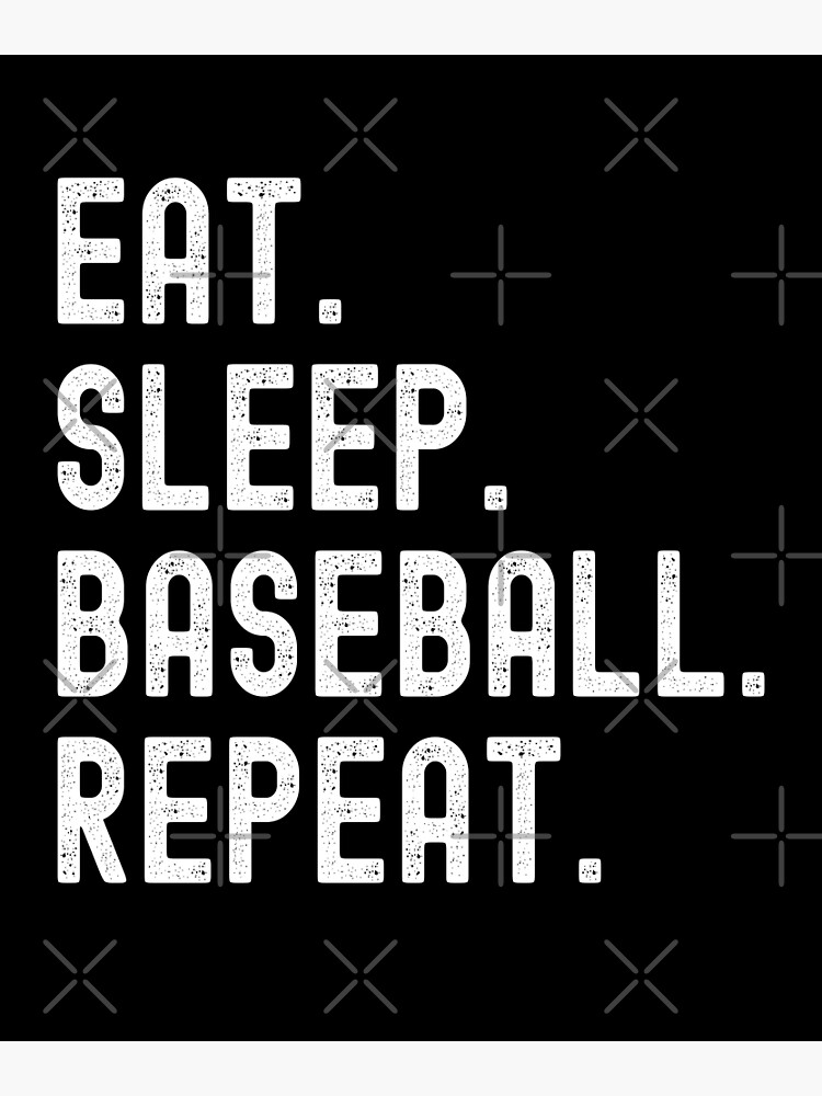 Eat Sleep Baseball Repeat Funny Retro Baseball Player Shirt for Sale