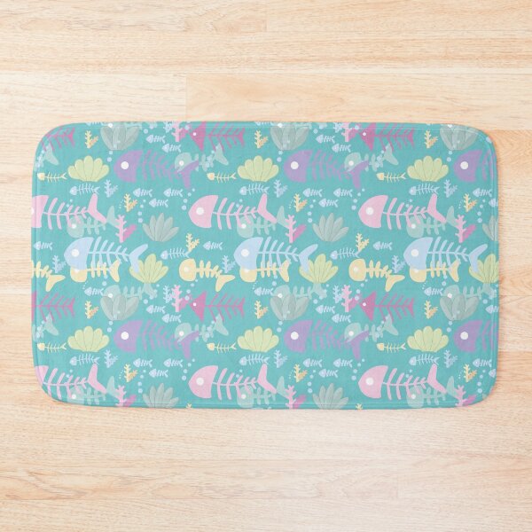 Item preview, Fish Bone Under Sea Green Pattern designed and sold by Moyanana.