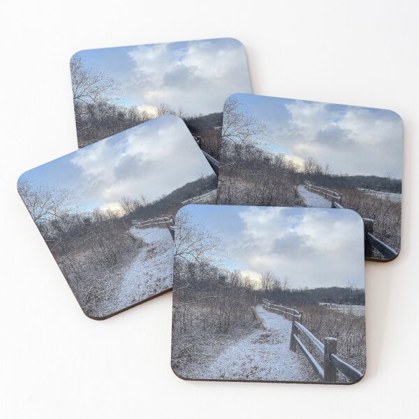 Item preview, Snowy Winter Park Scene with Fence designed and sold by Redrazzle.