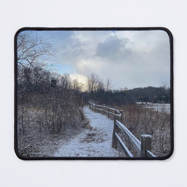 Item preview, Snowy Winter Park Scene with Fence designed and sold by Redrazzle.
