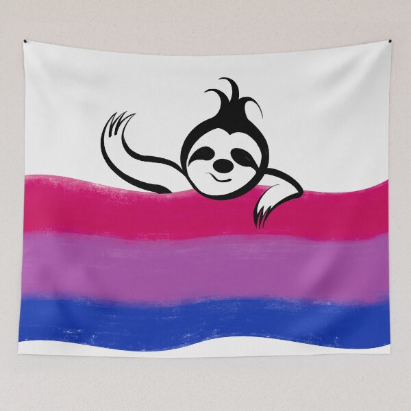 Item preview, Bi Pride Flag Sloth designed and sold by CripRevolution.
