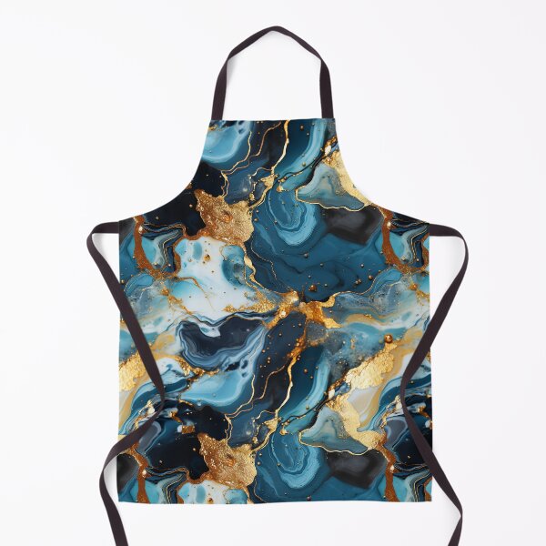 Item preview, Blue and Gold Spilled Paint Pattern - Liquid Blue Gold designed and sold by dreamingbliss.