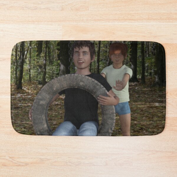Item preview, 3D Kids Playing with Tire Swing in the Forest designed and sold by KDStout.