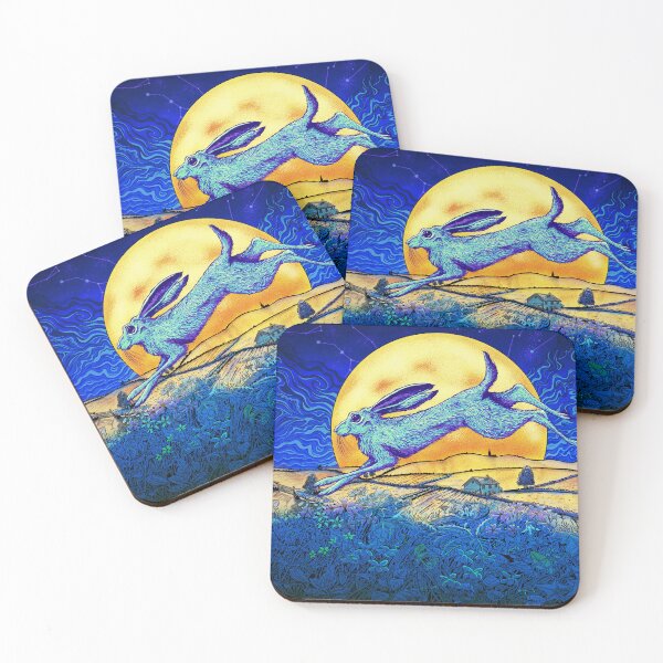 Item preview, Leaping Hare and Midsummer Moon designed and sold by ElderIslesPress.