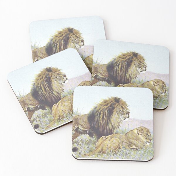Item preview, Lions in the Grass Vintage painting designed and sold by reggaeartgifts.