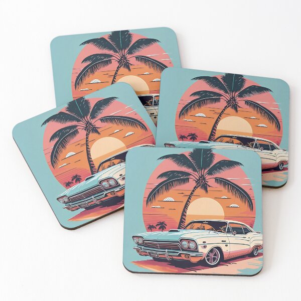 Item preview, Retro Vibes: Cruising Under the Sun with Palm Trees and Vintage Cars designed and sold by arikanertug.