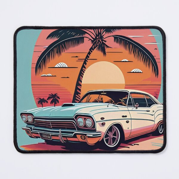 Item preview, Retro Vibes: Cruising Under the Sun with Palm Trees and Vintage Cars designed and sold by arikanertug.