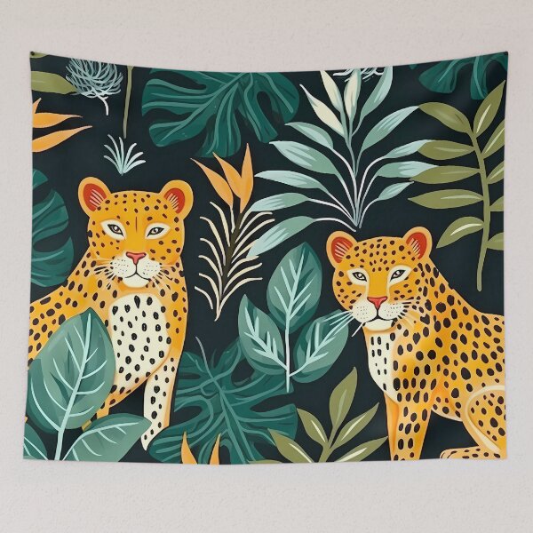 Item preview, Exotic Jungle Pattern with Leopards designed and sold by MTJ-Mushrooms.