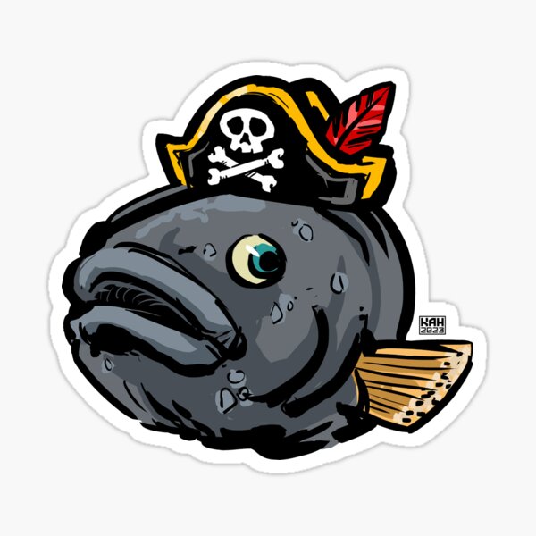 Pirate Fish Stickers, Unique Designs