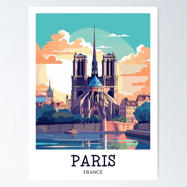 Aperçu de l'œuvre Notre Dame Paris - France Travel Print - TP036 créée et vendue par StudioRedKoala.