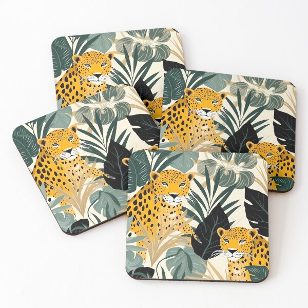 Item preview, Exotic Jungle Pattern with Leopards designed and sold by MTJ-Mushrooms.