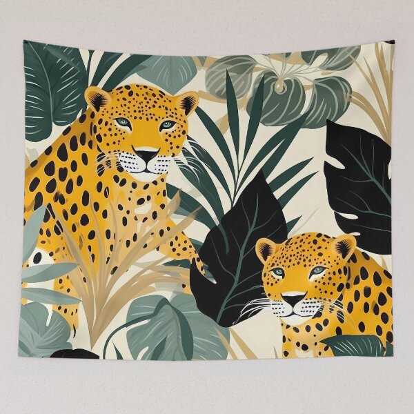 Item preview, Exotic Jungle Pattern with Leopards designed and sold by MTJ-Mushrooms.