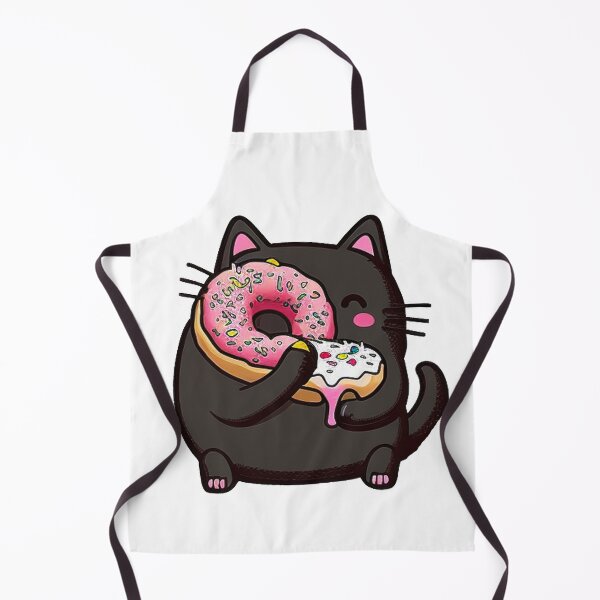 Item preview, Kawaii Cat Eating Donut designed and sold by khachiche.